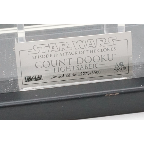 82 - Star Wars - Boxed Master Replicas Count Dooku Lightsaber with display case and coa, box and case sho... 