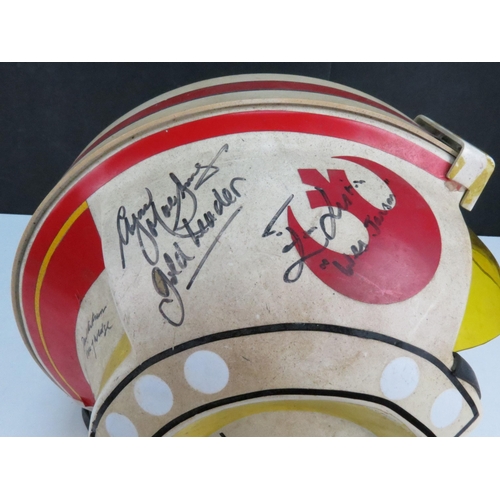 5 - Star Wars - Star Wars custom made Luke Skywalker's Red Team X-Wing Fighter Helmet signed by Mark Ham... 