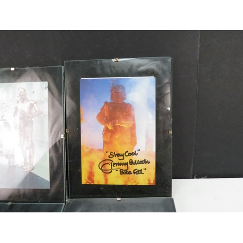 80 - Star Wars - Four framed Star Wars pictures with signatures featuring Ian McDiarmid - Sheev Palpatine... 