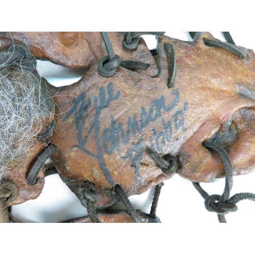 13 - Signed Film Memorabilia - Texas Chainsaw Massacre leather face mask signed by Tom Savini (Costume Pr... 