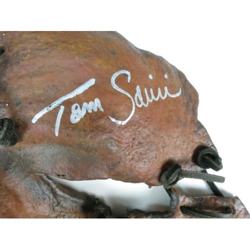 13 - Signed Film Memorabilia - Texas Chainsaw Massacre leather face mask signed by Tom Savini (Costume Pr... 