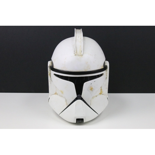 102 - Star Wars - Full Size replica Star Wars Clone Trooper helmet, scratch built model, with Battle Damag... 