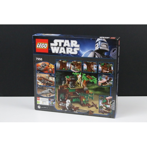 49 - Star Wars Lego - Three boxed sets to include 7956 Ewok Attack, 7877 Naboo Starfighter (damage to box... 