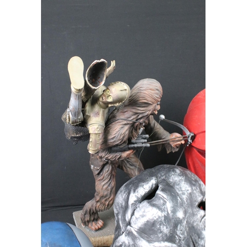 84 - Collection of film related props & statues featuring IRobot - NS-4 Head, Alien - Face Hugger, Star W... 