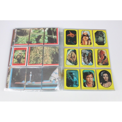 92 - Star Wars - Complete set of 132 Topps Chewing Gum Return of the Jedi (1983) cards plus 2 x sets of 3... 