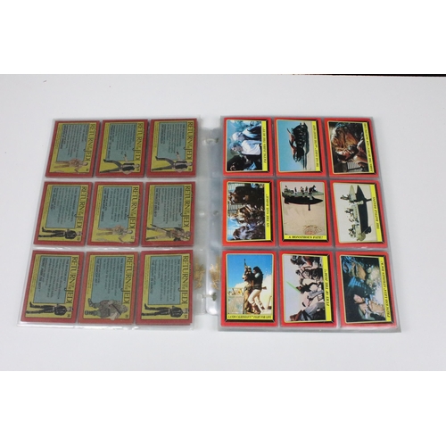 92 - Star Wars - Complete set of 132 Topps Chewing Gum Return of the Jedi (1983) cards plus 2 x sets of 3... 