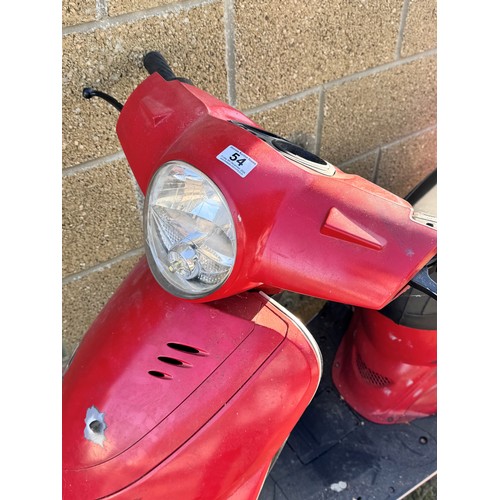 54 - Moped styled after Deadpool's DP2 Vespa Scooter with custom 'DP2' plate with bullet decal stickers t... 