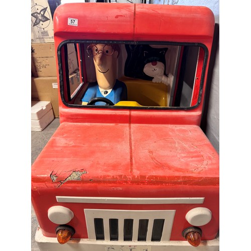 57 - Postman Pat Van coin activated child's ride on ride with 'PAT 1' plate to rear and front, made from ... 