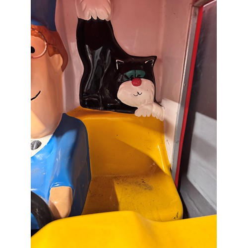 57 - Postman Pat Van coin activated child's ride on ride with 'PAT 1' plate to rear and front, made from ... 