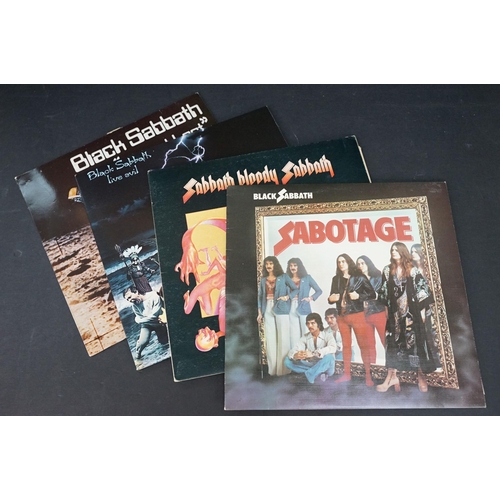 121 - Vinyl - 11 Black Sabbath LPs to include self titled, Paranoid, Vol 4, Sabotage (textured sleeve), Sa... 