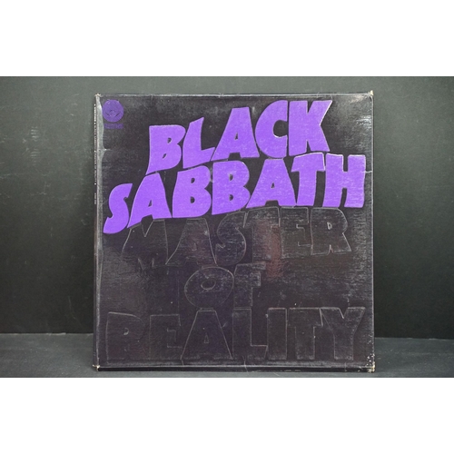 132 - Vinyl - 4 Black Sabbath LPs to include Master Of Reality (embossed boxed sleeve, vertigo swirl inner... 