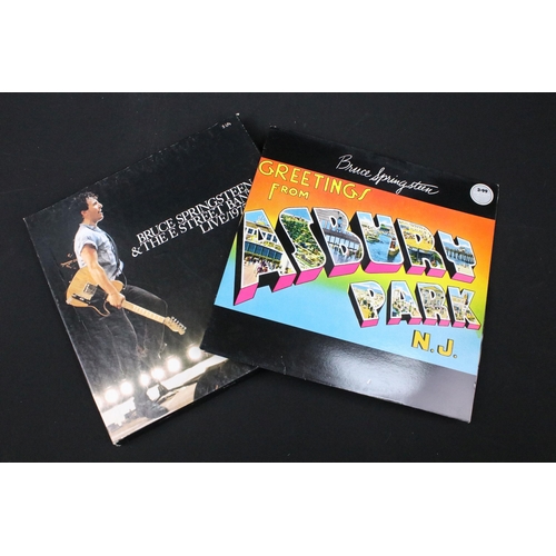 143 - Vinyl - 7 Bruce Springsteen LPs and 1 box set spanning his career. At least Vg+ overall