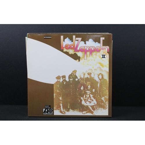 145 - Vinyl - 9 Led Zeppelin LPs to include I, II x 2 (one plum Atlantic labels), III (working wheel), IV,... 