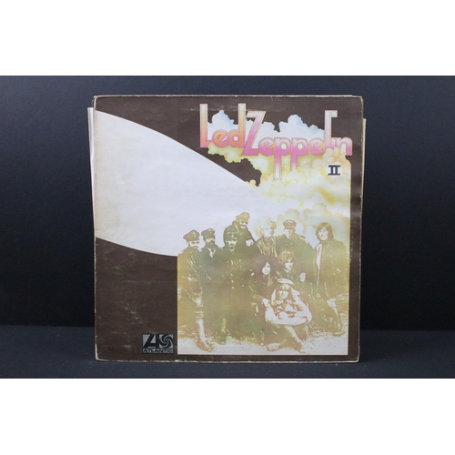 145 - Vinyl - 9 Led Zeppelin LPs to include I, II x 2 (one plum Atlantic labels), III (working wheel), IV,... 