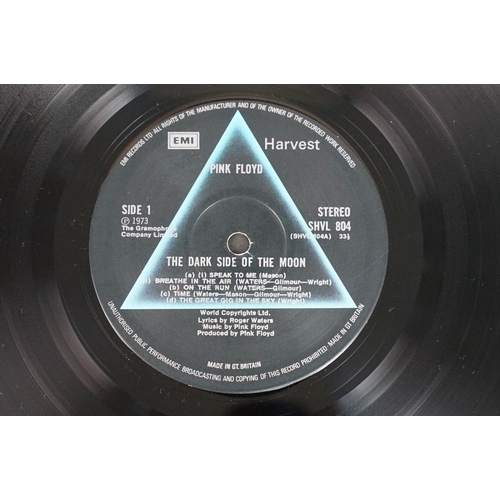 16 - Vinyl - Pink Floyd – The Dark Side Of The Moon LP on Harvest records SHVL 804. UK 2nd issue A3 / B3 ... 