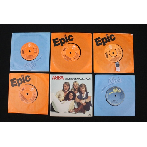 249 - Vinyl - Over 50 UK pressing ABBA singles spanning their career including limited editions and pictur... 