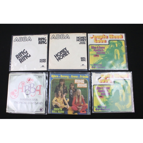 276 - Vinyl - 17 Germany / East Germany ABBA 7” single releases spanning their carrer. Condition VG overal... 