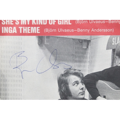 281 - Vinyl / Autographs -    Benny Andersson and Björn Ulvaeus pre - ABBA worldwide 7” releases including... 