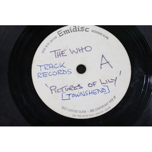 50 - Vinyl / Acetate - The Who - Pictures Of Lily / Doctor, Doctor. Original UK double sided 1967 demo 7