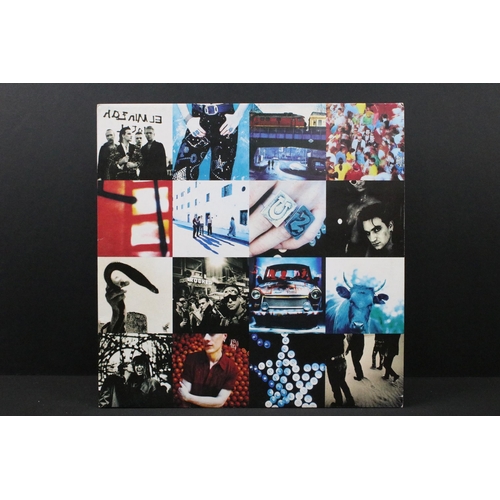 62 - Vinyl - 2 original UK 1990’s pressing rock albums to include: U2 – Achtung Baby (Island Records – U2... 