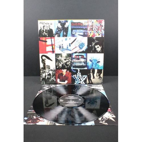 62 - Vinyl - 2 original UK 1990’s pressing rock albums to include: U2 – Achtung Baby (Island Records – U2... 