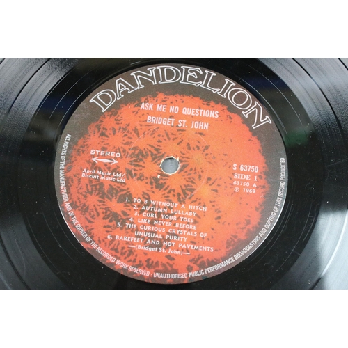 69 - Vinyl - 3 albums to include: Bridget St. John – Ask Me No Questions (Dandelion Records – S 63750 UK ... 