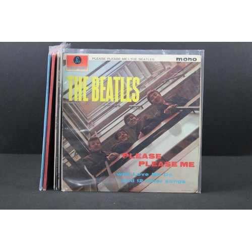 74 - Vinyl - 6 The Beatles albums to include: Please Please Me (Parlophone - PMC 1202, Yellow Parlophone ... 