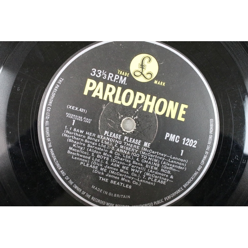 74 - Vinyl - 6 The Beatles albums to include: Please Please Me (Parlophone - PMC 1202, Yellow Parlophone ... 