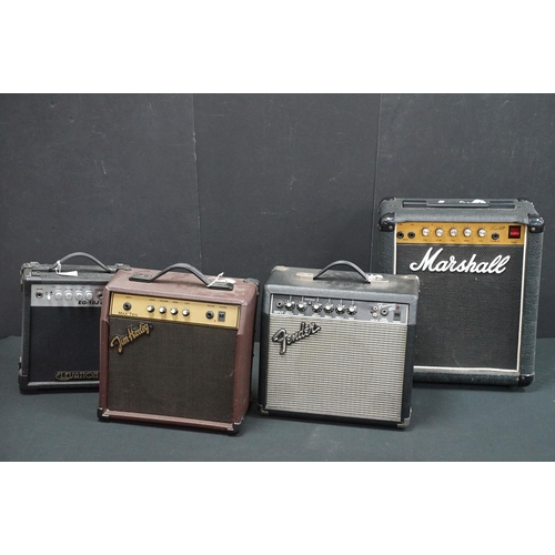 404 - Guitar Amps - 4 electric guitar practice amps to include a Marshall 5005 Lead 12, Fender Frontman 15... 