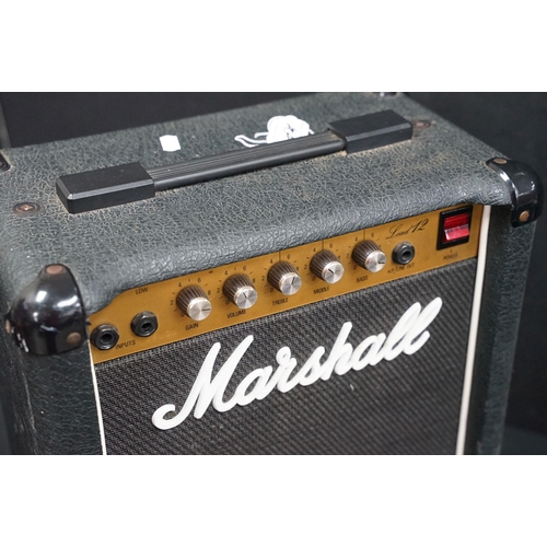 404 - Guitar Amps - 4 electric guitar practice amps to include a Marshall 5005 Lead 12, Fender Frontman 15... 