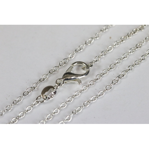 237 - Silver half moon pendant necklace