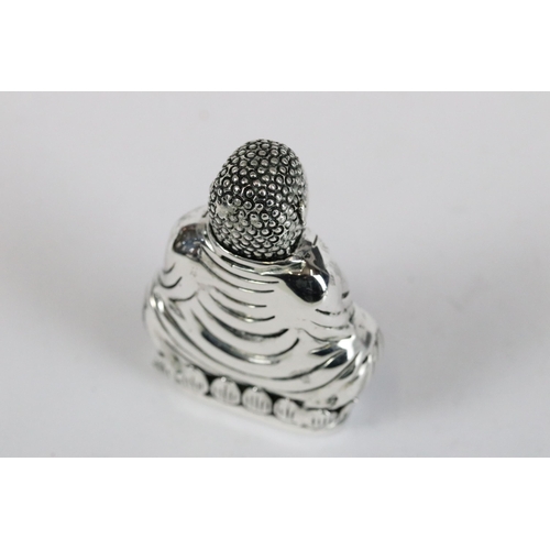 242 - Silver plated buddha style vesta case