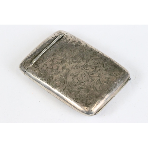 243 - A fully hallmarked sterling silver cigarette case with chased decoration and gilt interior, assay ma... 