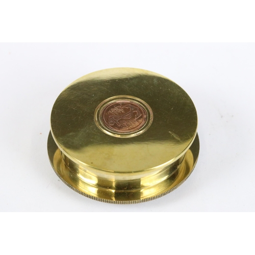 253 - Brass cased compass and sundial (Stanley)