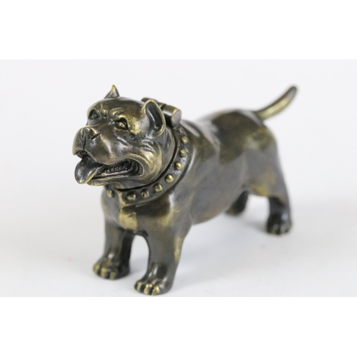 256 - Brass cased dog vesta