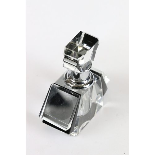 264 - Faceted Art Deco style glass perfume bottle