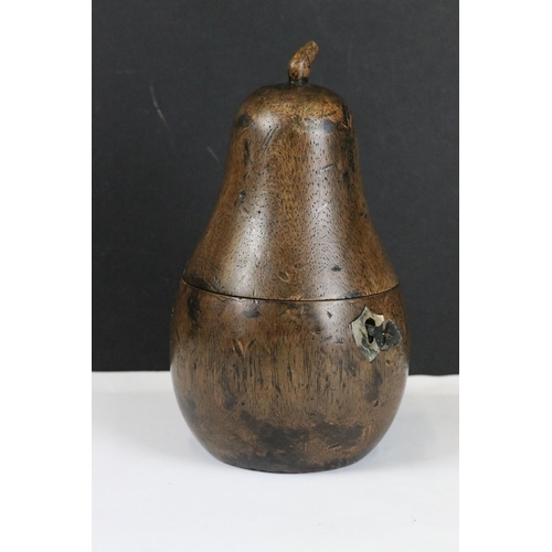 273 - Georgian style pear-shaped fruitwood tea caddy