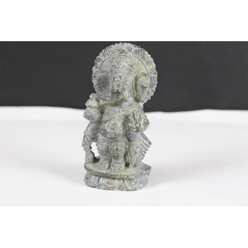 278 - A collection of carved stone Hindu elephant god Ganesha ornamental figures.