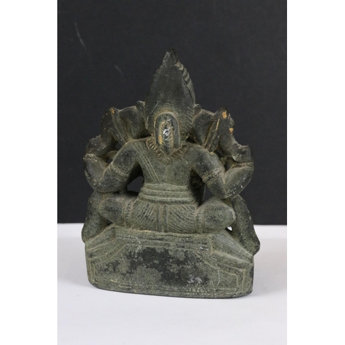 278 - A collection of carved stone Hindu elephant god Ganesha ornamental figures.