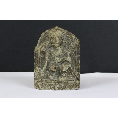 278 - A collection of carved stone Hindu elephant god Ganesha ornamental figures.