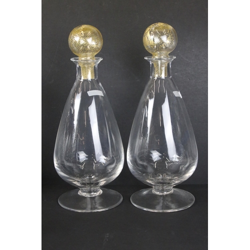 85 - Selection of glass to include Waterford crystal claret decanter with handle on footed base, Otard co... 