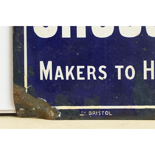 132 - Advertising - Fry's Nut Milk Chocolate Makers to H.M. The King rectangular enamel sign, by Chromo Wo... 