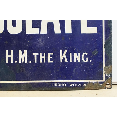 132 - Advertising - Fry's Nut Milk Chocolate Makers to H.M. The King rectangular enamel sign, by Chromo Wo... 