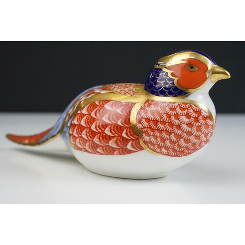 17 - Royal Crown Derby Imari pattern paperweights in the form of a field mouse with silver stopper, duck ... 