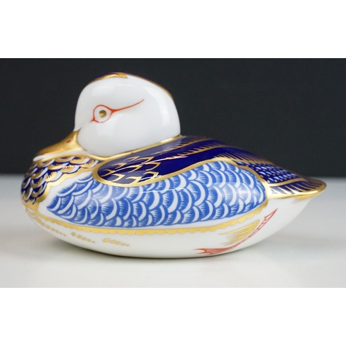 17 - Royal Crown Derby Imari pattern paperweights in the form of a field mouse with silver stopper, duck ... 