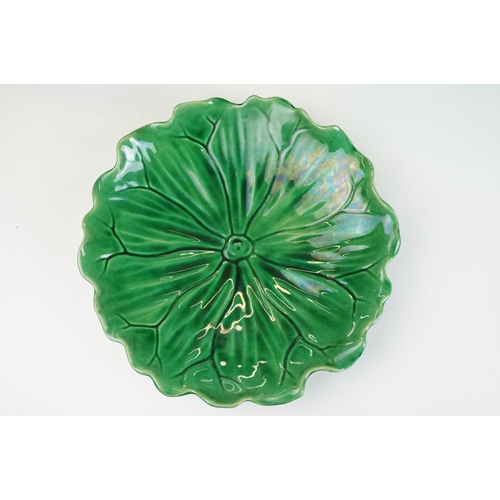 23 - Selection of Mintons leaf form plates two with foliage handles, press marked to base, approx. diamet... 