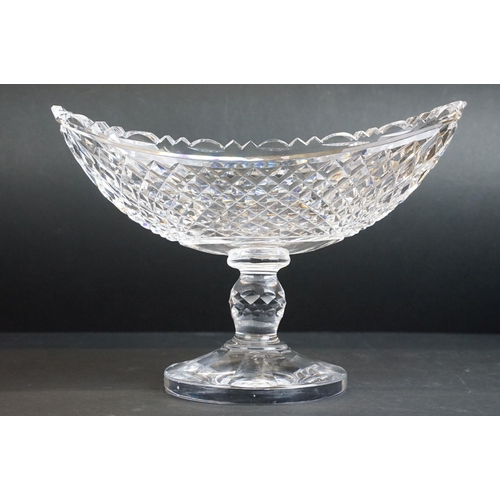 31 - Waterford crystal boat bowl centrepiece, W 33cm