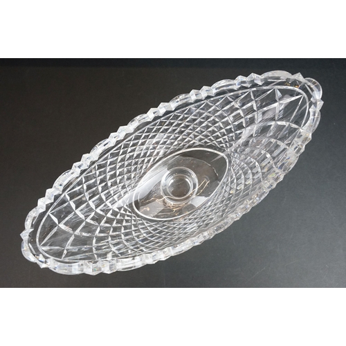 31 - Waterford crystal boat bowl centrepiece, W 33cm