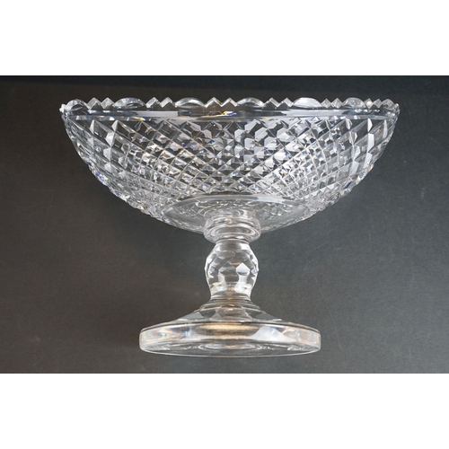 31 - Waterford crystal boat bowl centrepiece, W 33cm