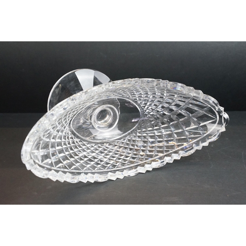 31 - Waterford crystal boat bowl centrepiece, W 33cm